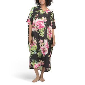 NATORI Black Multi Sonomi Wedge Caftan